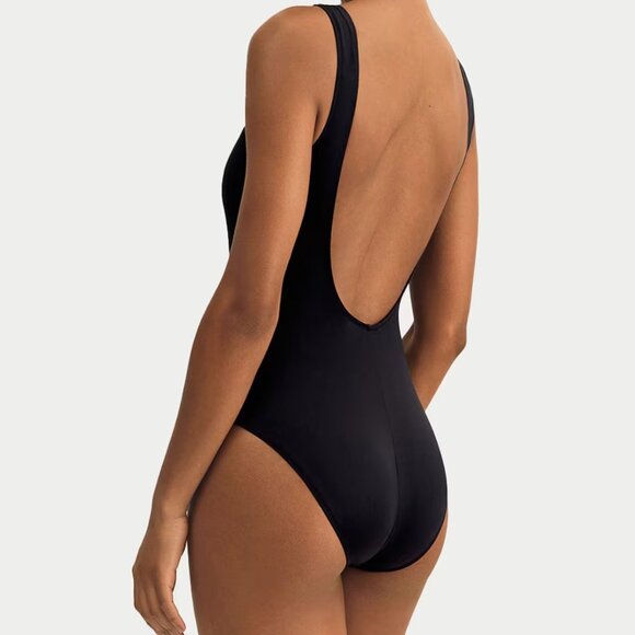 Polo Ralph Lauren Women's Martinique One Piece Swimsuit in Black Size Medium - Picture 2 of 6